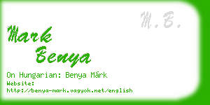 mark benya business card