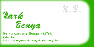 mark benya business card